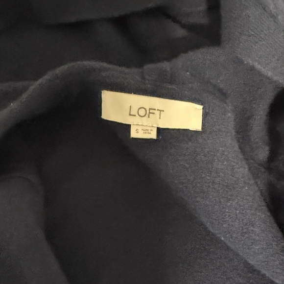 LOFT Navy Hooded Cardigan With Belt - Picture 2 of 3